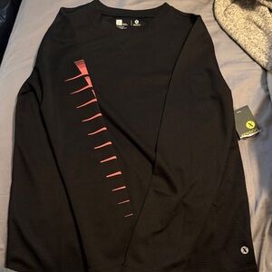 Xersion Black Long Sleeve Shirt with Red Accents on one sleeve